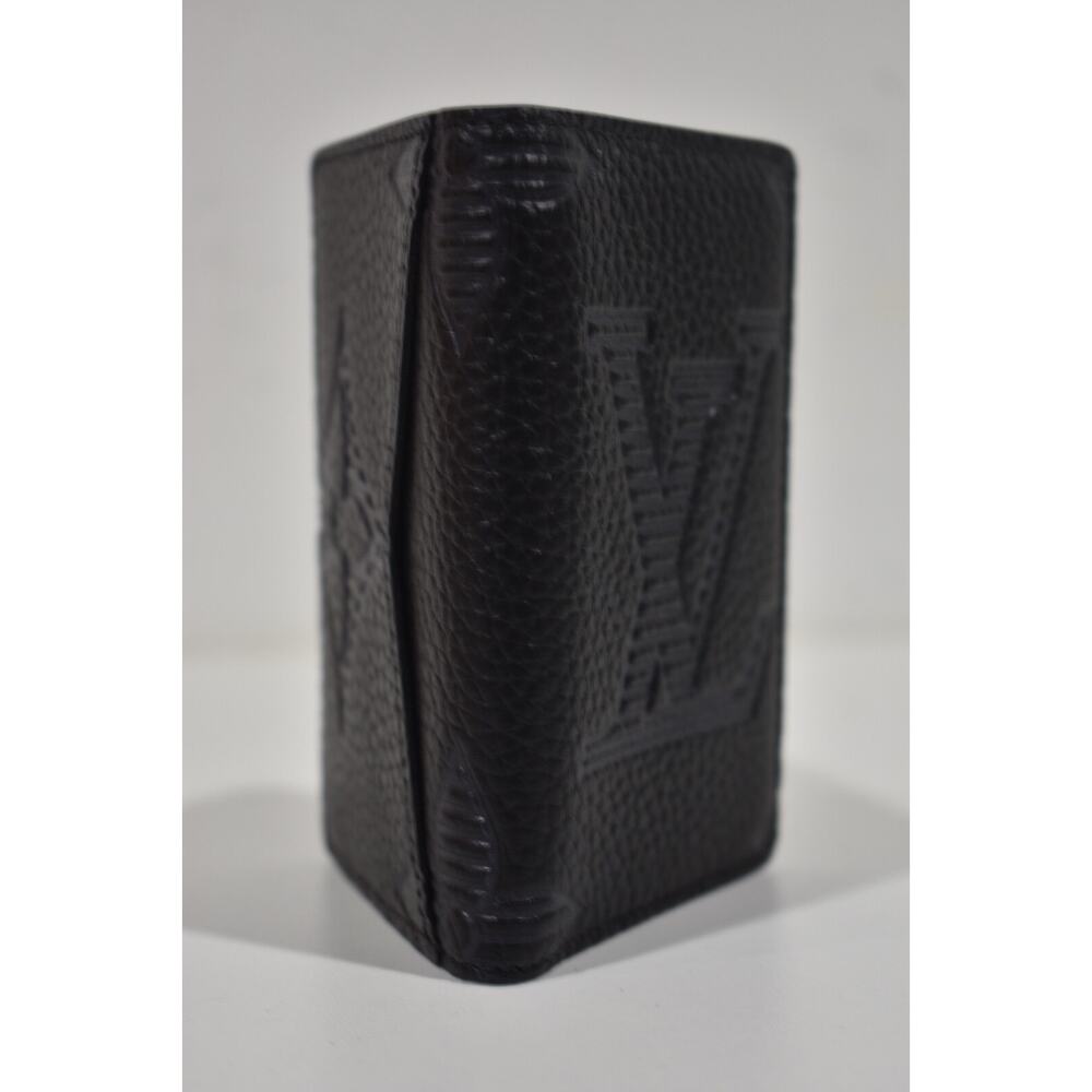 Louis Vuitton Taurillon Shadow Black Leather Monogram Pocket Organizer Wallet - Picture 3 of 9